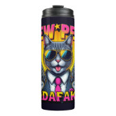 Bouteilles Isothermes Pew Pew Madafakas Cool Chat avec style et pistolet (Devant)