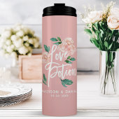 Bouteilles Isothermes Philtre d'Amour Rouge Floral Mariage Personnalisé