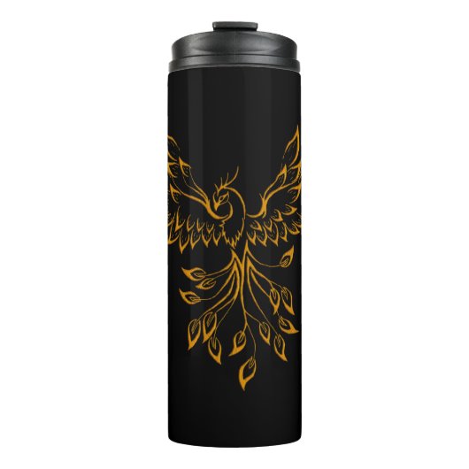 Bouteilles Isothermes Phoenix de cuivre se lève sur noir (Devant)