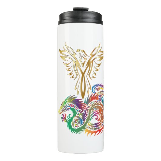 Bouteilles Isothermes Phoenix et le Dragon Oriental Ying Yang Design (Devant)