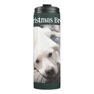 Bouteilles Isothermes Photo du chien mignon Noël Break Green