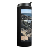 Bouteilles Isothermes Photo Ocean Waves and Rocks Initial Black (Tourné sur la gauche)