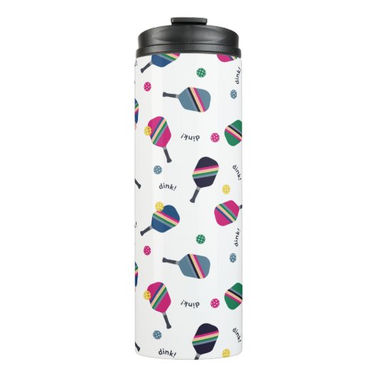 Bouteilles Isothermes Pickleball amusant Sport Paddle rayé Dink Bleu (Devant)