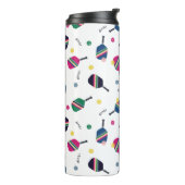 Bouteilles Isothermes Pickleball amusant Sport Paddle rayé Dink Bleu (Tourné sur la gauche)