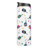 Bouteilles Isothermes Pickleball amusant Sport Paddle rayé Dink Bleu (Tourné sur la droite)