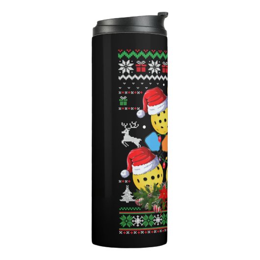 Bouteilles Isothermes Pickleball Arbre de Noël Douille moche Père Noël P (Tourné sur la gauche)