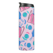 Bouteilles Isothermes Pickleball Paddle et Balls Rose (Tourné sur la droite)