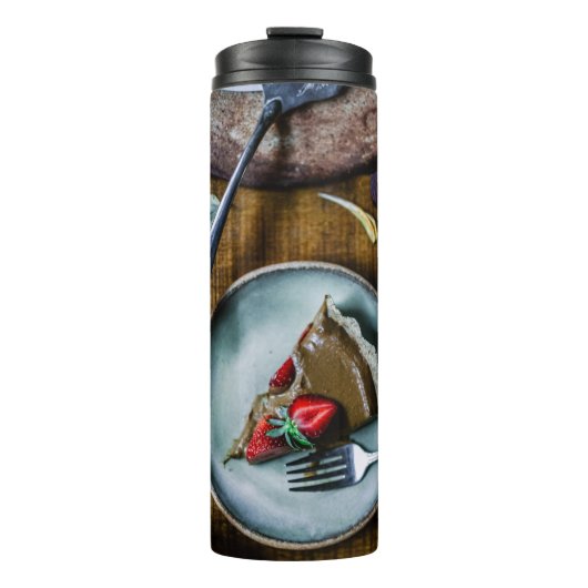 BOUTEILLES ISOTHERMES PIÈCE DE GÂTEAU SERVIE SUR PLAQUE CÉRAMIQUE ROUND  (Devant)