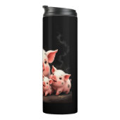 Bouteilles Isothermes Pig Artwork – Mother Pig & Piglets (Tourné sur la droite)