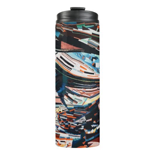 Bouteilles Isothermes Pile de bateau en bois marron et bleu (Devant)