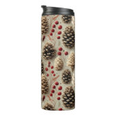 Bouteilles Isothermes Pinecones d'hiver et baies rouges (Tourné sur la droite)