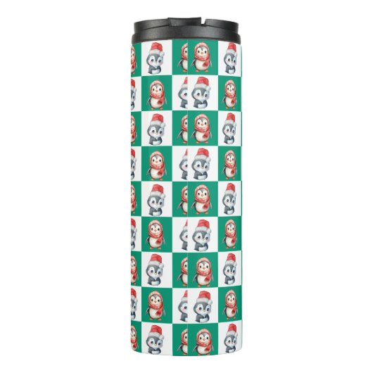 Bouteilles Isothermes Pingin Père Noël aquarelle Joyeux motif de Noël (Dos)