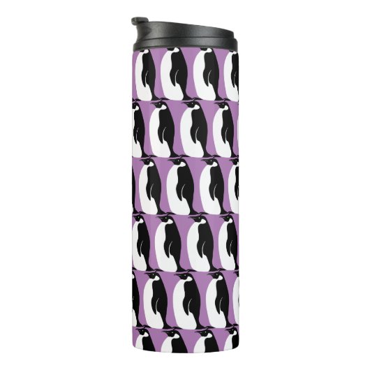 Bouteilles Isothermes Pingouin Motif violet noir blanc (Tourné sur la droite)
