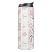 Bouteilles Isothermes Pingouin rose Snowflakes Noël (Tourné sur la gauche)