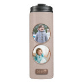 Bouteilles Isothermes Pink 2 Photo Collage Élégant Monogramme (Devant)