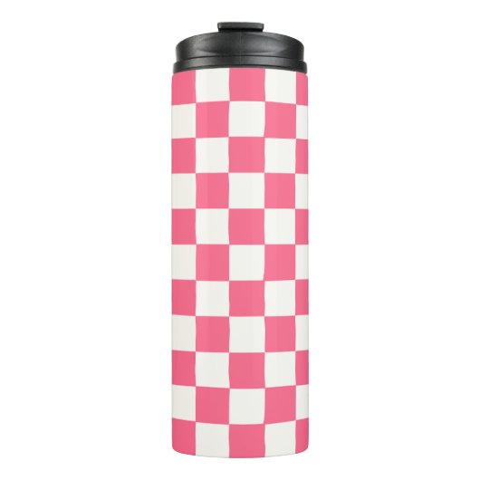 Bouteilles Isothermes Pink and White Checkered Pattern  (Devant)