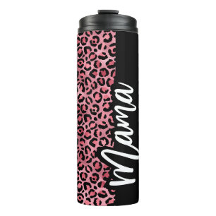 Bouteilles Isothermes Pink & Black Empreinte de léopard Mama