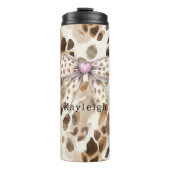 Bouteilles Isothermes Pink Bow Heart Leopard (Devant)