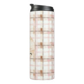 Bouteilles Isothermes Pink Brown White Plaid Stripes Leaf (Tourné sur la droite)