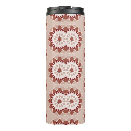 Bouteilles Isothermes Pink Burgundy Floral Mandala Pattern Monogram (Dos)