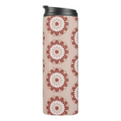 Bouteilles Isothermes Pink Burgundy Floral Mandala Pattern Monogram (Tourné sur la droite)
