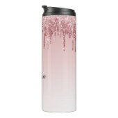 Bouteilles Isothermes Pink Faux Parties scintillant Sparkle Ombre Monogr (Tourné sur la droite)