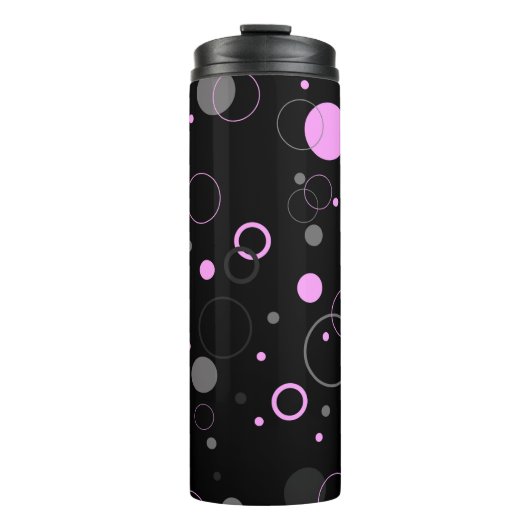 Bouteilles Isothermes Pink Grey abstrait sans couture motif avec cercles (Devant)