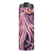 Bouteilles Isothermes Pink Kraken Octopus Tentacles Nom personnalisé (Devant)