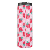 Bouteilles Isothermes Pink Red Strawberries Floral Pattern Monogram (Dos)