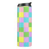 Bouteilles Isothermes Pink Rose Vert Jaune Bleu Plaid (Tourné sur la gauche)