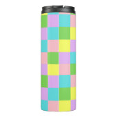Bouteilles Isothermes Pink Rose Vert Jaune Bleu Plaid (Dos)