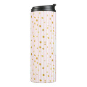 Bouteilles Isothermes Pink Stripes & Gold Pois Monogram Tumbler (Tourné sur la gauche)