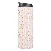 Bouteilles Isothermes Pink Stripes & Gold Pois Monogram Tumbler (Tourné sur la droite)