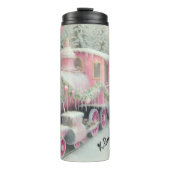 Bouteilles Isothermes Pink Train Floral Winter Wonderland (Devant)