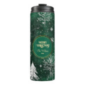 Bouteilles Isothermes Pins d'or Silver Snowflakes Hunter Green (Devant)