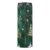 Bouteilles Isothermes Pins d'or Silver Snowflakes Hunter Green (Dos)