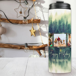 Bouteilles Isothermes Pins Misty 5 Photo Christmas Thermal Tumbler