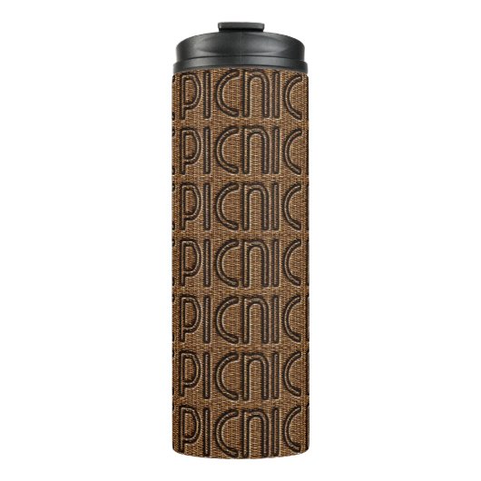 Bouteilles Isothermes Pique-nique Funny Wicker Typographie Brown Tumbler (Devant)