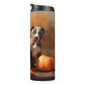 Bouteilles Isothermes Pitbull Chiot Automne Citrouille de plaisir (Tourné sur la droite)