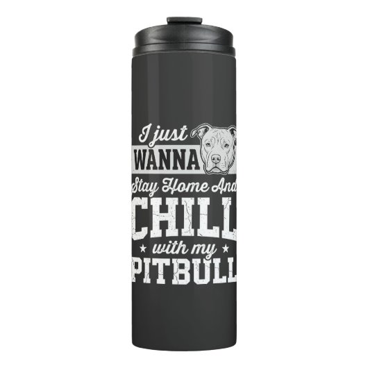 Bouteilles Isothermes Pitbull Reste à la Maison et Design Chill (Devant)