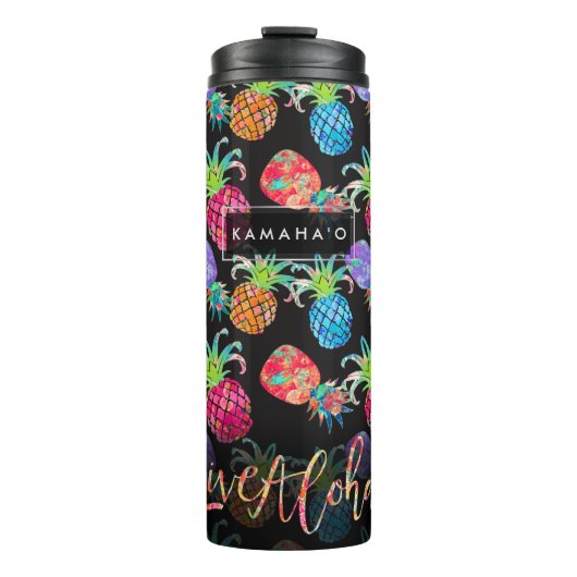 BOUTEILLES ISOTHERMES PIXDEZINES ALOHA PINEAPPLE FAUX GOLD FOIL (Devant)