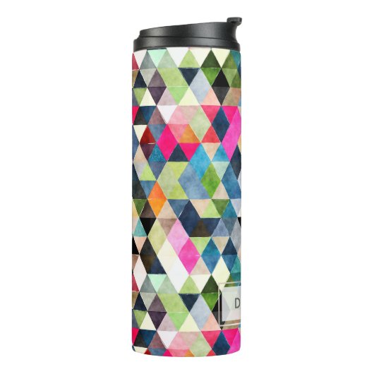 Bouteilles Isothermes PixDezines Aquarelle Boho Géométrique/Triangles (Tourné sur la gauche)