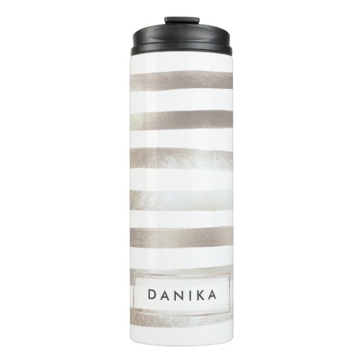 Bouteilles Isothermes PixDezines Faux Tailles Métalliques/Argent (Devant)