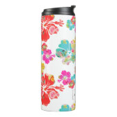 Bouteilles Isothermes PixDezines Hibiscus/orange/jaune/bleu (Tourné sur la gauche)