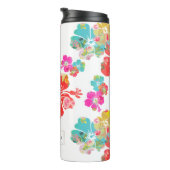 Bouteilles Isothermes PixDezines Hibiscus/orange/jaune/bleu (Tourné sur la droite)