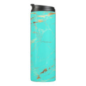 Bouteilles Isothermes PixDezines MONOGRAM TURQUOISE OR VEINS (Tourné sur la droite)