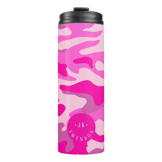 Bouteilles Isothermes PixDezines Monogramme Sassy Camouflage rose (Devant)
