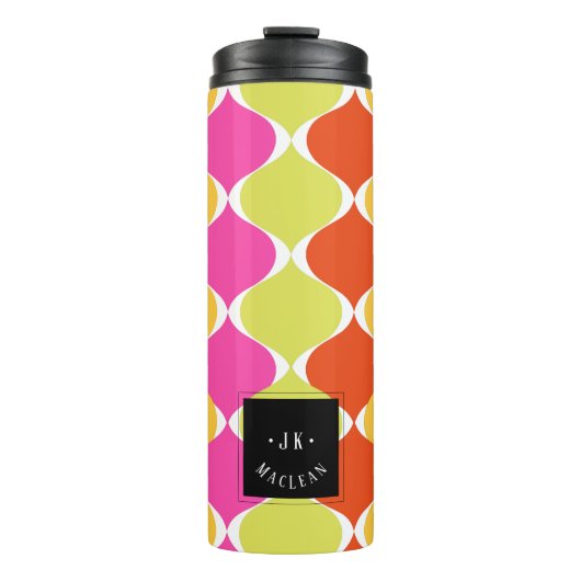 Bouteilles Isothermes PixDezines oignon de mood rétro, vert rose orange (Devant)