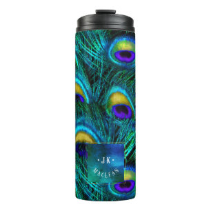 Bouteilles Isothermes PixDezines Peacock Feather Cobalt Blue