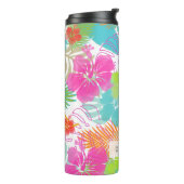 Bouteilles Isothermes PixDezines Rainforest/Hibiscus/Orange/Jaune/Bleu (Tourné sur la gauche)